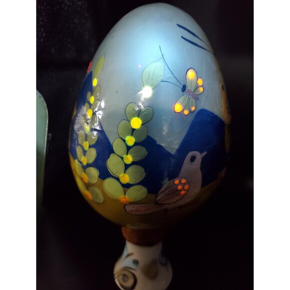 GLOWS* Tonala Mexico papier-mâché egg by‎ Mateo Ser-Mel - Picture 6 of 10